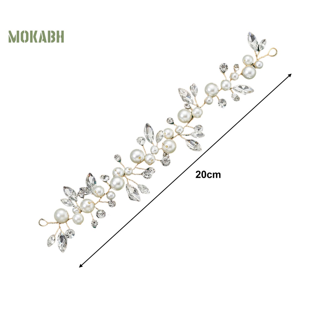 [Mok Abh] Cài Tóc Đính Đá Và Ngọc Trai Giả Phong Cách Công Chúa Cho Cô Dâu / Trang Trí Biểu Diễn Đám Cưới