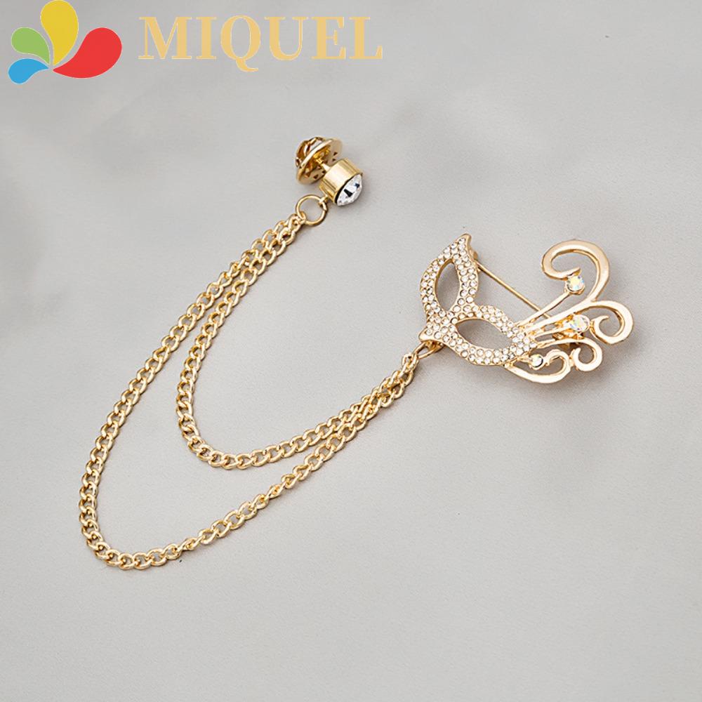 Ghim Cài Áo Hình Khẩu Trang Phối Dây Xích Thời Trang Cao Cấp