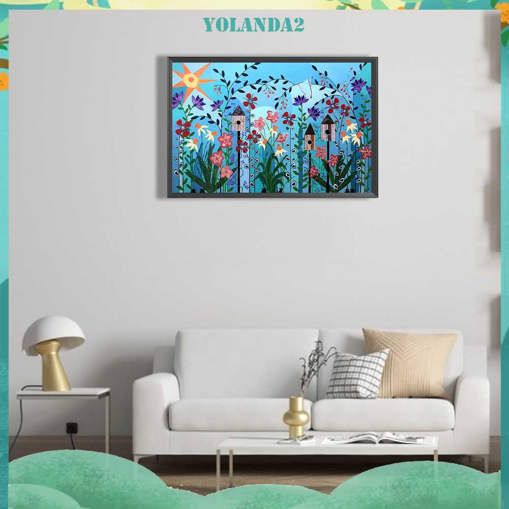 Tranh Đính Đá Kim Cương Toàn Bộ 5D DIY Hình Vẽ Hoa Trang Trí Nhà Cửa