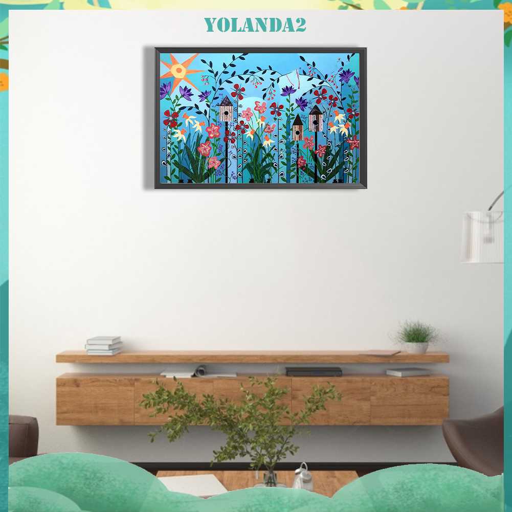 Tranh Đính Đá Kim Cương Toàn Bộ 5D DIY Hình Vẽ Hoa Trang Trí Nhà Cửa