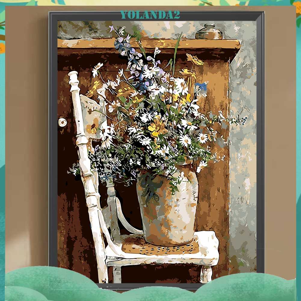 Tranh Đính Đá Kim Cương Toàn Bộ 5D DIY Hình Vẽ Hoa Trang Trí Nhà Cửa