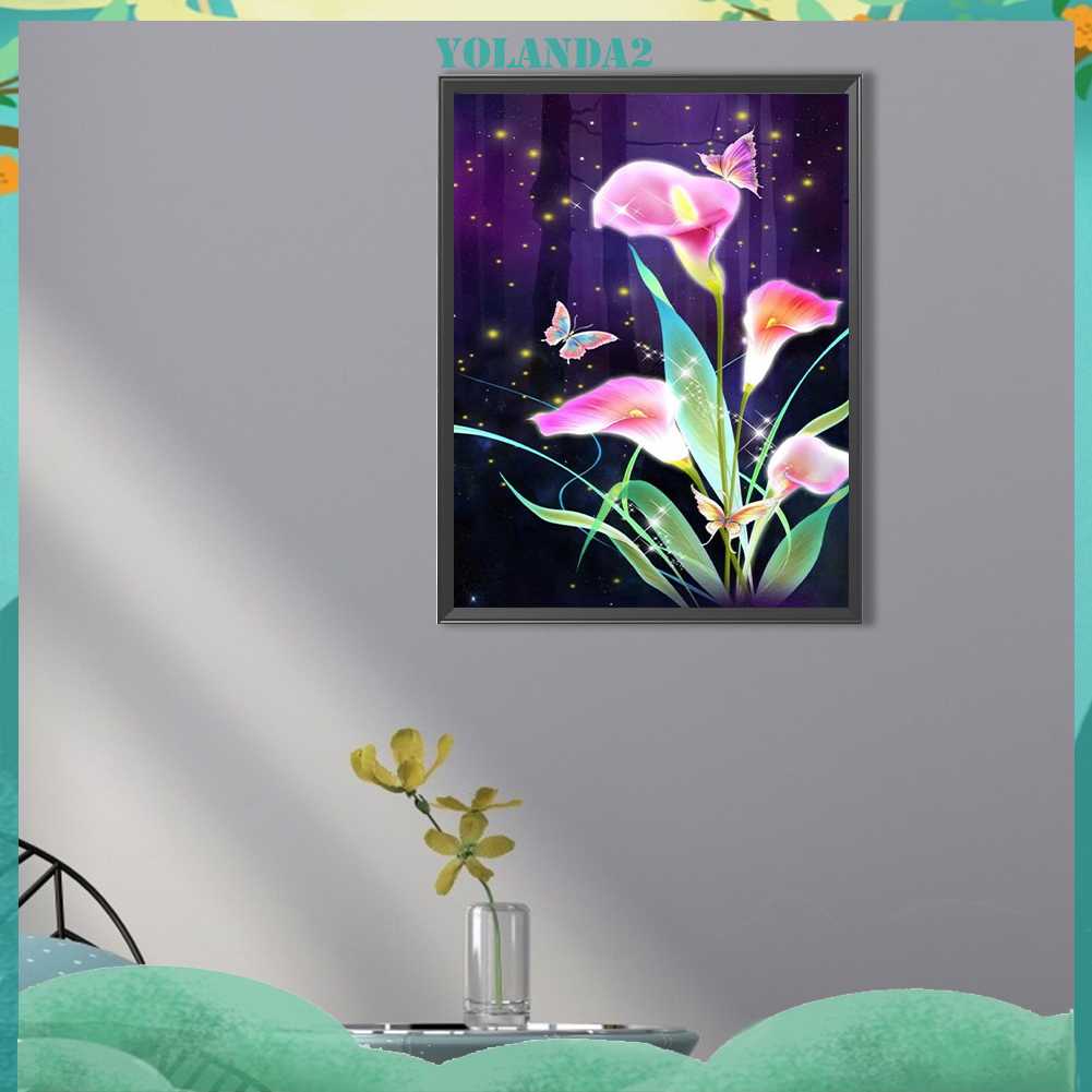 Tranh Đính Đá Kim Cương Toàn Bộ 5D DIY Hình Vẽ Hoa Trang Trí Nhà Cửa