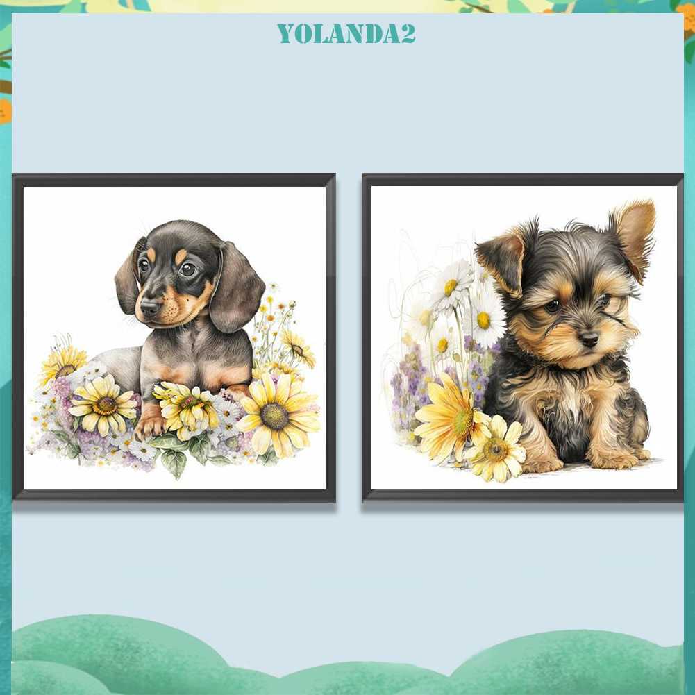 Tranh Đính Đá Kim Cương Toàn Bộ 5D DIY Hình Vẽ Chó Trang Trí Nhà Cửa