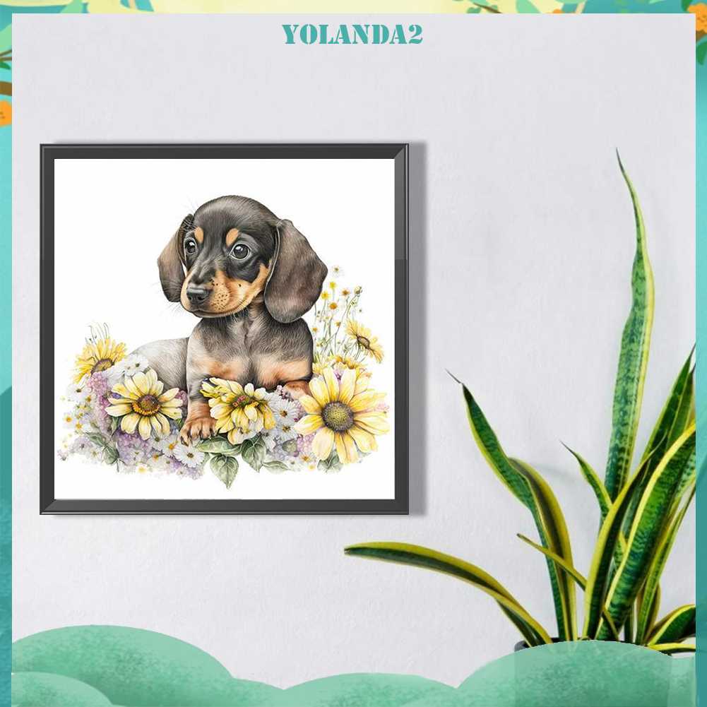 Tranh Đính Đá Kim Cương Toàn Bộ 5D DIY Hình Vẽ Chó Trang Trí Nhà Cửa