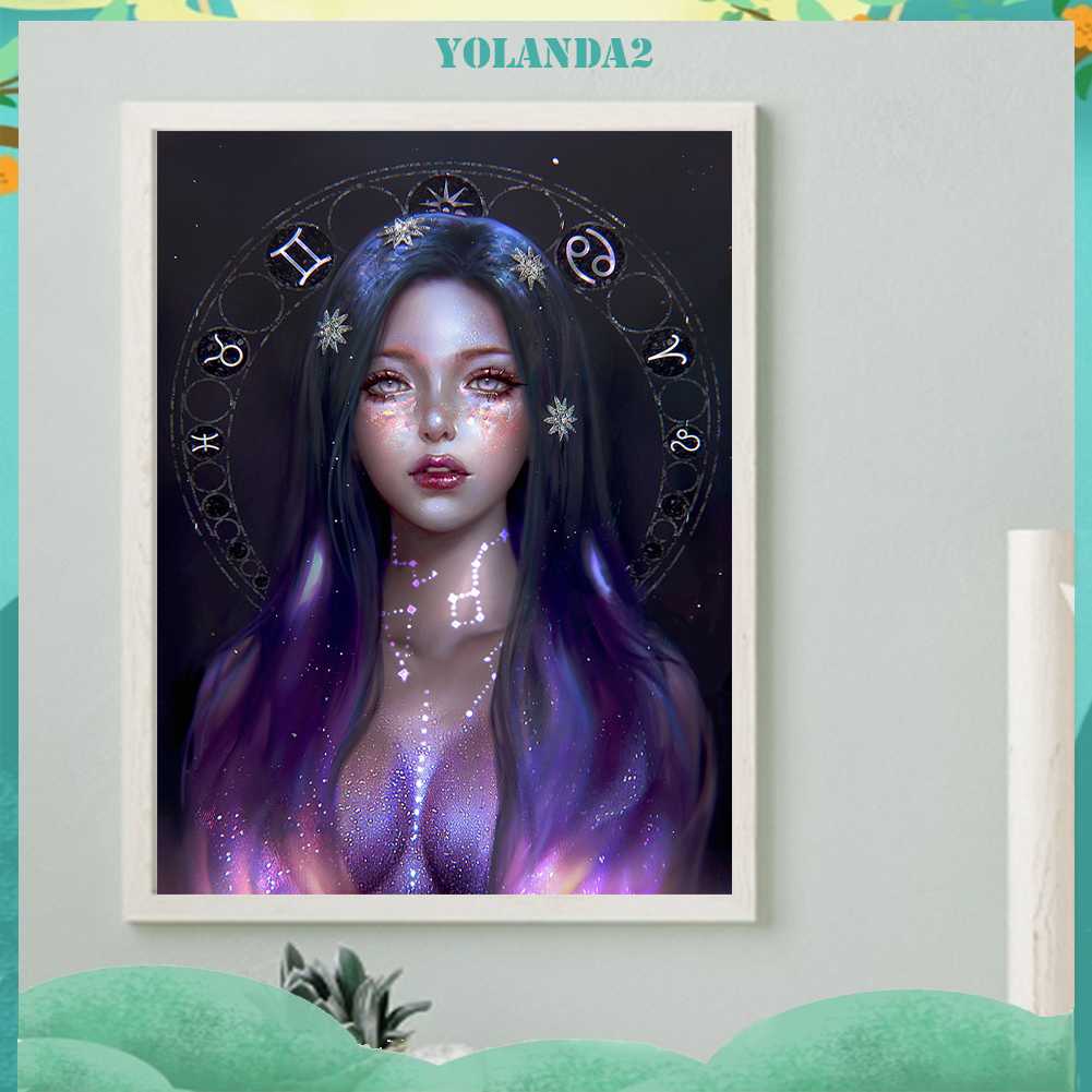 Tranh Đính Đá Kim Cương Toàn Bộ 5D DIY Hình Vẽ Cô Gái Trang Trí Nhà Cửa