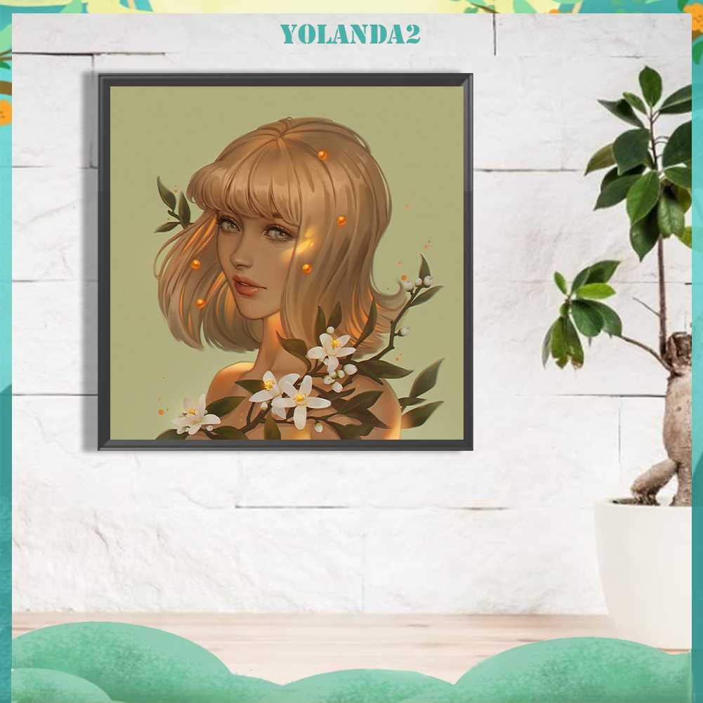 Tranh Đính Đá Kim Cương Toàn Bộ 5D DIY Hình Vẽ Cô Gái Trang Trí Nhà Cửa