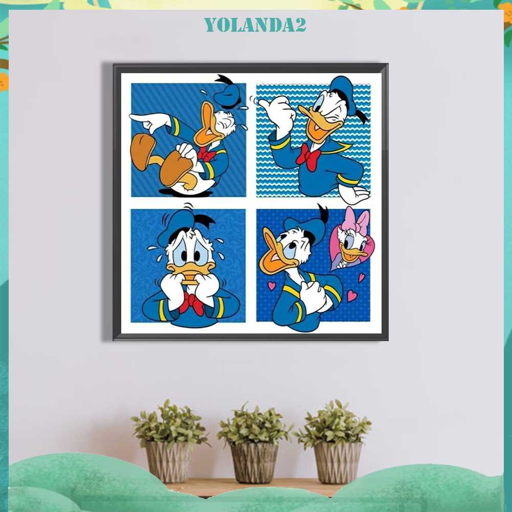 Tranh Đính Đá Kim Cương Toàn Bộ 5D DIY Hình Vẽ Vịt Donald