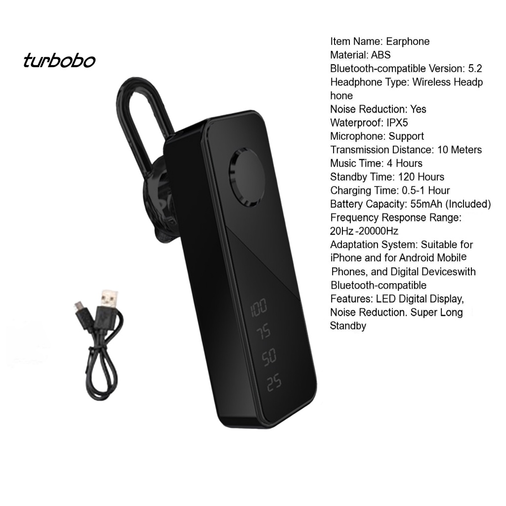 Tai Nghe Treo Vành Tai Bluetooth Không Dây Chống Nước IPX5 Giảm Tiếng Ồn Màn Hình LED Kỹ Thuật Số