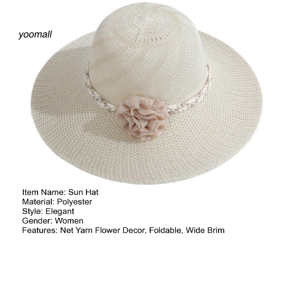 Mũ Rộng Vành Phối Lưới Màu Sắc Thời Trang Cho Nữ