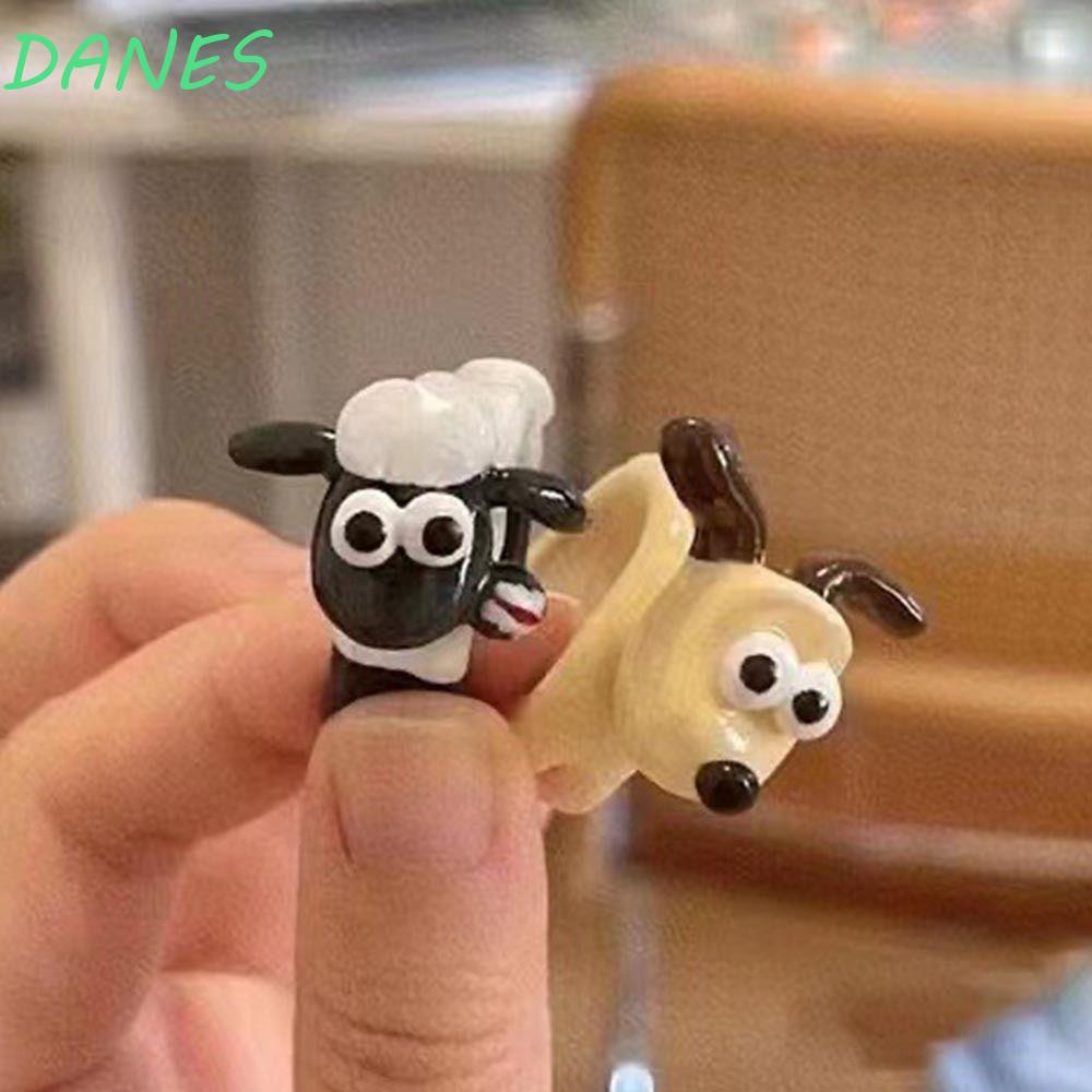 Nhẫn Acrylic Tráng Men Acrylic Họa Tiết Hoạt Hình Chú Cừu May Mắn Kpop