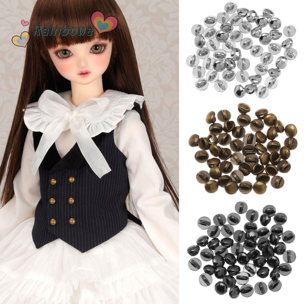 50 Nút Tròn Màu Trơn 4mm Tự Làm Thắt Lưng