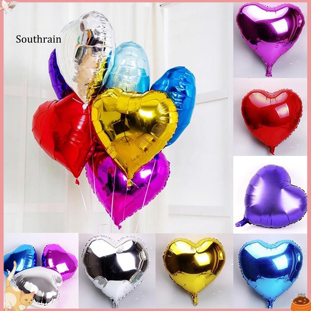 Bong Bóng Lá Nhôm 18 Inch Hình Trái Tim Trang Trí Tiệc