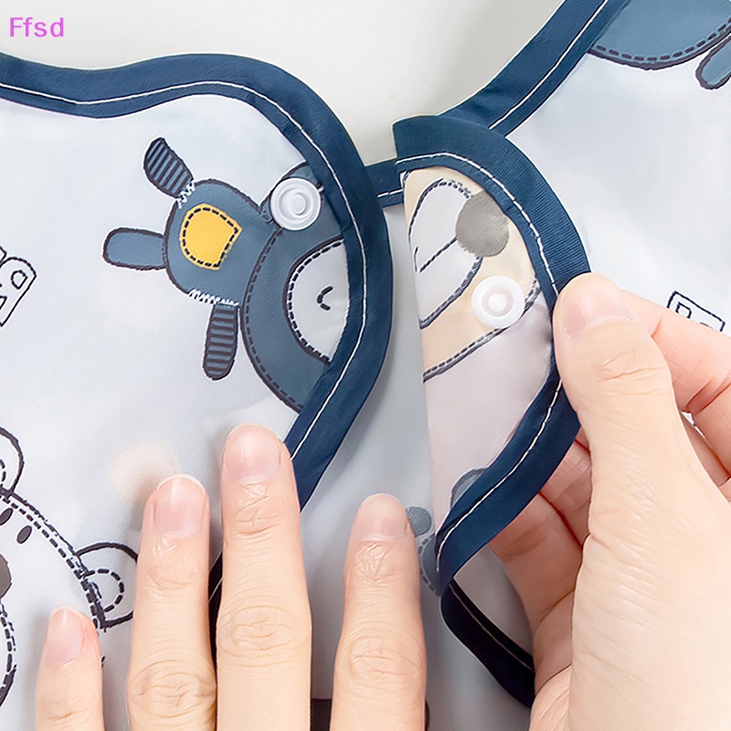 Yếm Ăn Chống Thấm Nước Che Phủ Toàn Diện Dành Cho Bé Trai Gái 6-36 Tháng Tuổi