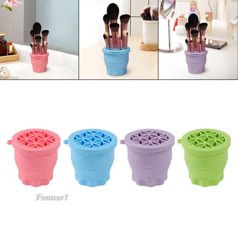 Giá Đỡ Cọ Trang Điểm Bằng Silicon Đa Năng Có Thể Gấp Gọn Fenteer1