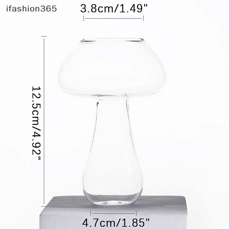 Ly Thủy Tinh Uống Bia / Rượu / Cà Phê Hình Cây Nấm Dễ Thương Sáng Tạo 260ml ifashion365