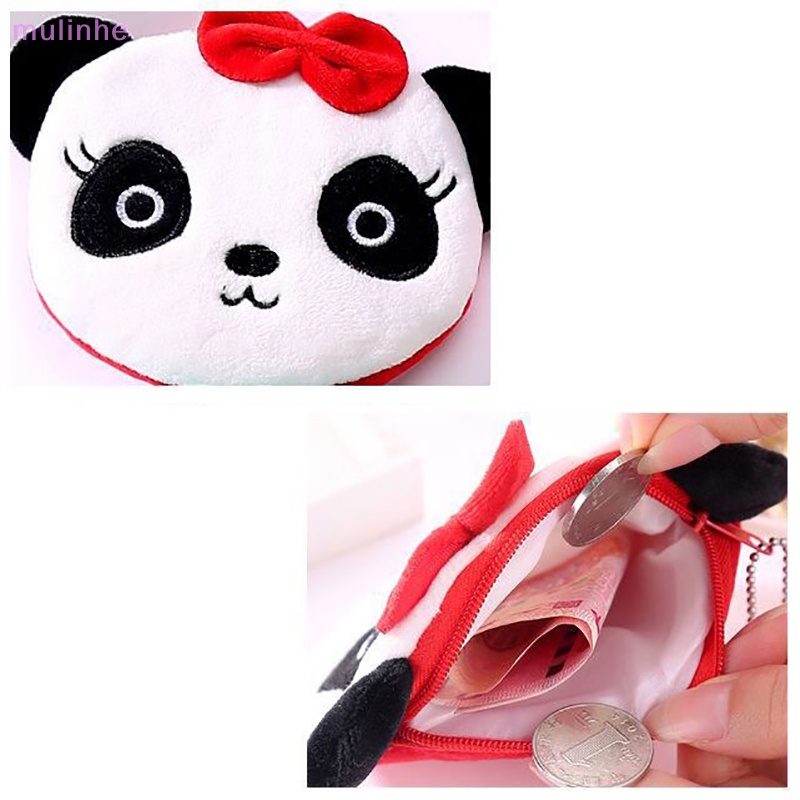 Ví Đựng Tiền Xu Phủ Lông Mềm Mại Có Khóa Kéo Họa Tiết Hoạt Hình Dễ Thương Cho Bé Gái