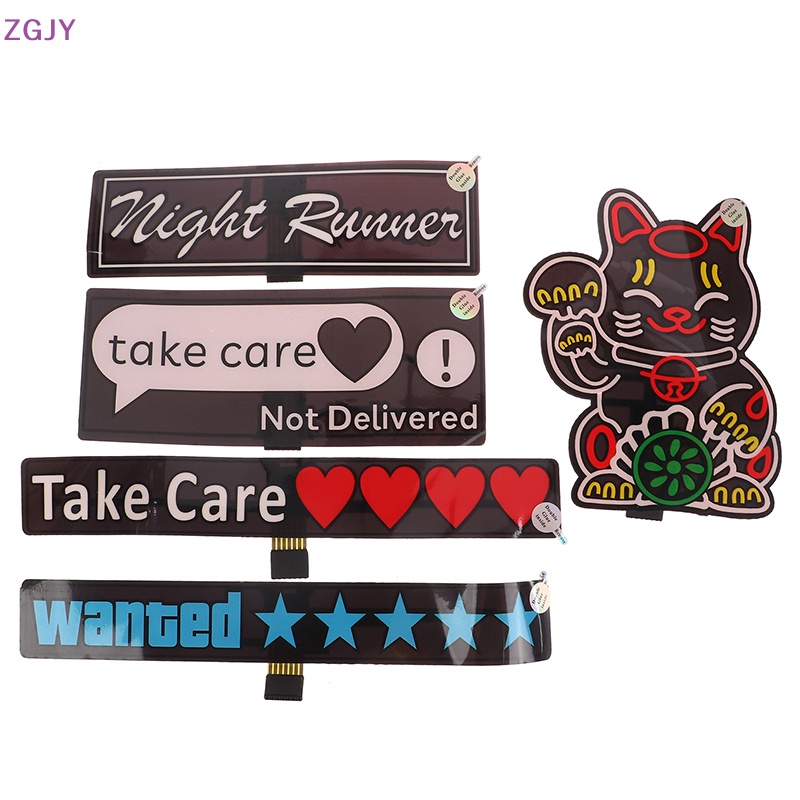 Miếng Dán Cửa Sổ Xe Hơi / Xe Máy Có Đèn LED Màu Xanh Dương Độc Đáo Mới