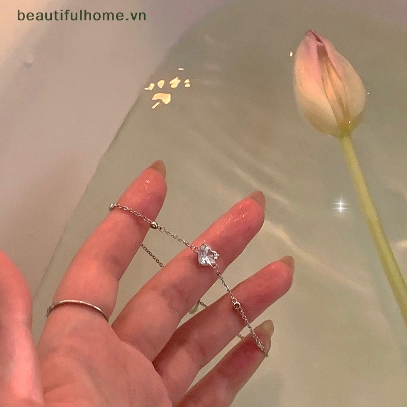 Vòng cổ Mặt Trái Tim Đính Đá Zircon Thời Trang Cho Nữ