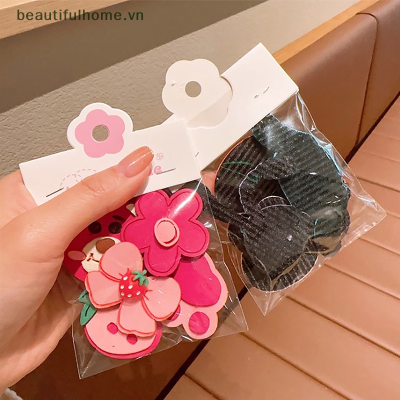 Set 5 Kẹp Tóc Hình Hoạt Hình Phong Cách Hàn Quốc Cho Bé Gái