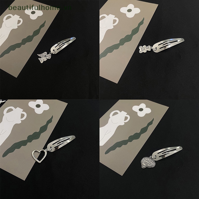 1 Kẹp Tóc Kim Loại Màu Bạc Hình Trái Tim Thời Trang Cho Nữ