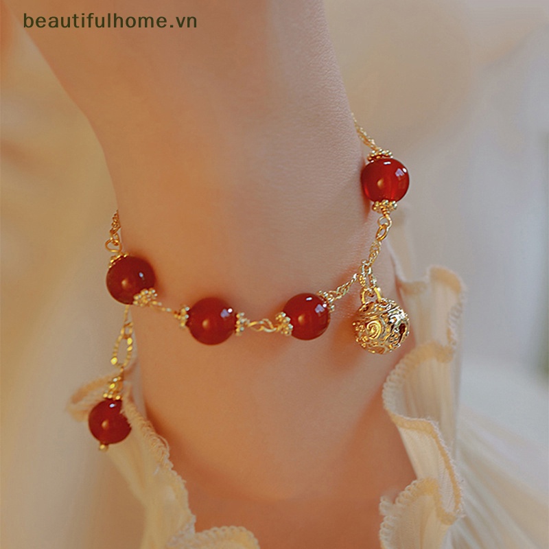 [beautifulhome] Vòng Đeo Tay May Mắn Kết Hạt Trang Sức Cổ Điển Thanh Lịch Thích Hợp Làm Quà Tặng Cho Nữ [beauty]