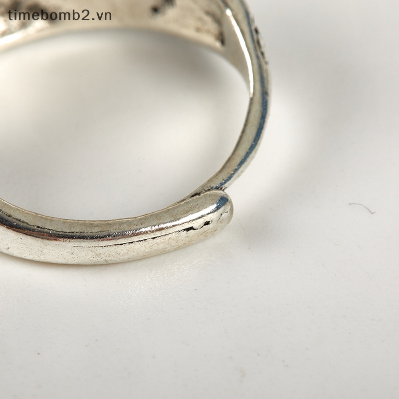 Nhẫn Đính Hôn Màu Sắc Bạc Khắc Hình Chim Cú Phong Cách Cổ Điển Dành Cho Nam Và Nữ