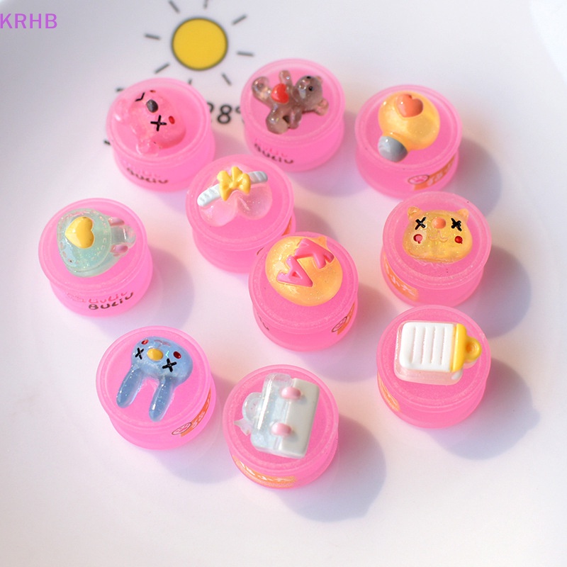 Set 10 Phụ Kiện Trang Sức Dạ Quang Trong Suốt Bằng Nhựa Resin Cho Điện Thoại Di Động Diy Mới