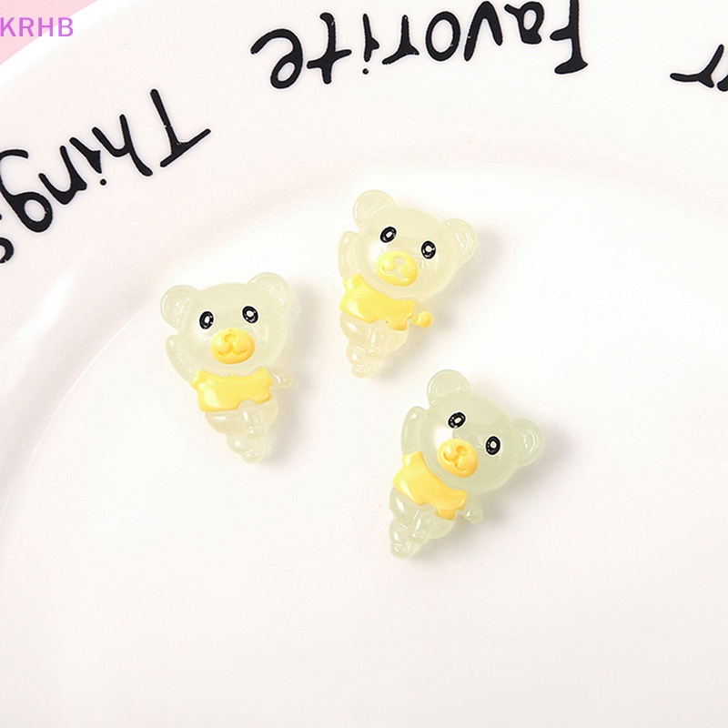 Set 2 Gấu Nhảy Múa Mini Bằng Nhựa Phát Quang Trang Trí Thủ Công DIY Mới