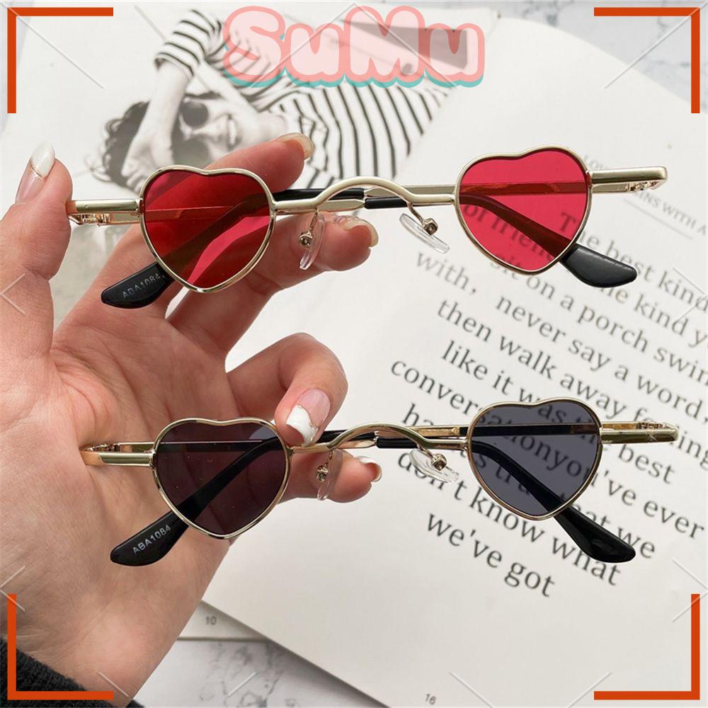Kính Mát Gọng Kim Loại Hình Trái Tim Nhiều Màu Sắc Đa Dạng