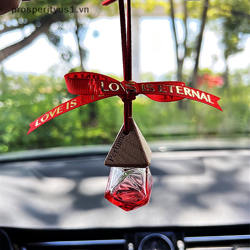 [prosperityus1] Chai Nước Hoa Thủy Tinh 8ml Nắp Tam Giác Màu Kim Cương Cho Xe Hơi