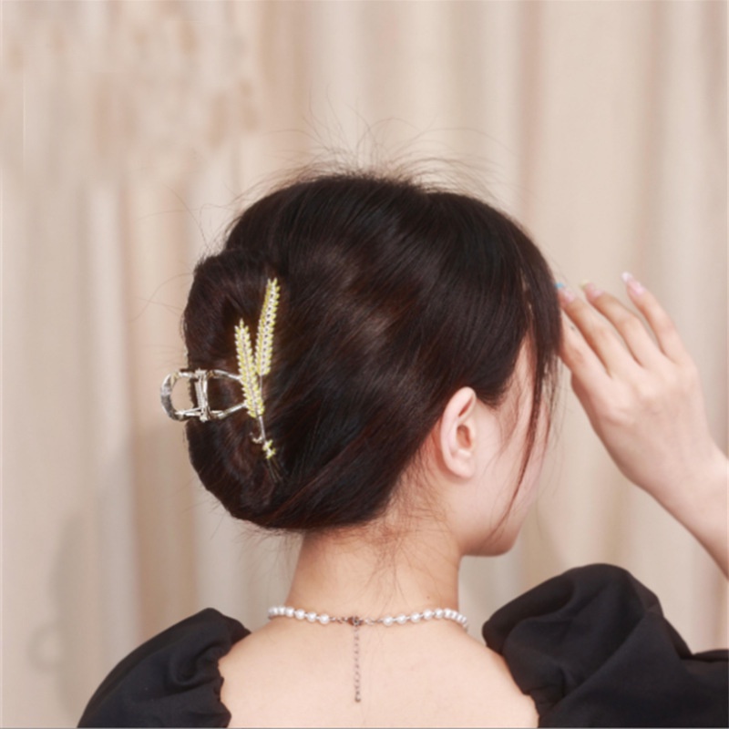 Kẹp Tóc Kiểu Móng Vuốt Cá Mập Đính Đá Bằng Kim Loại Kiểu Vintage Thanh Lịch 1 Cái