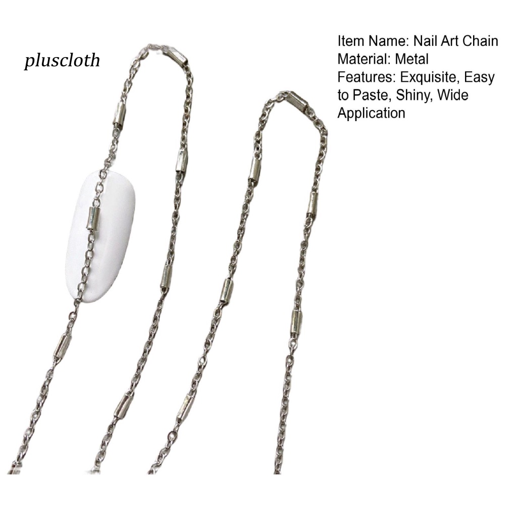 &lt; Plusclothing &gt; Chuỗi Dây Xích Ba Chiều Ánh Sáng Màu Vàng / Bạc Tự Trang Trí Móng Tay Nghệ Thuật Không Rơi Cho Salon