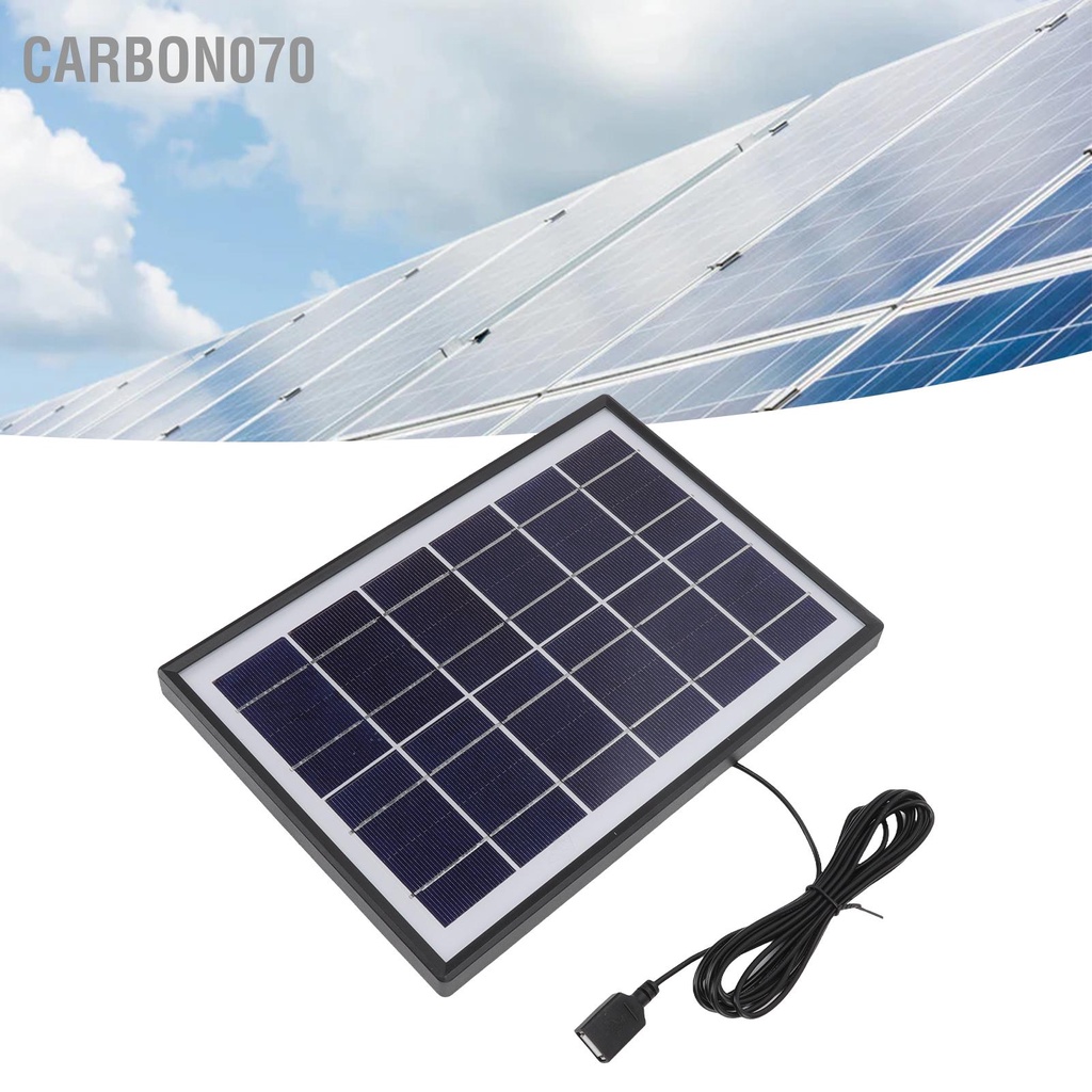 Carbon070 Bảng điều khiển năng lượng mặt trời 6W 6V Đa tinh thể Silicon Bộ sạc di động bền cho đèn điện thoại gia dụng