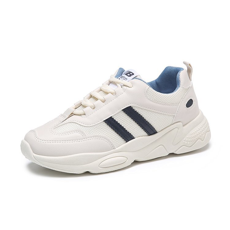 Giày Thể Thao Đế Bằng Phối Lưới Thoáng Khí Thoải Mái Cho Nữ