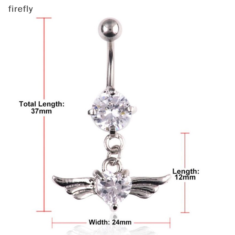 Khuyên Rốn Hình Trái Tim Đính Đá Pha Lê 14G