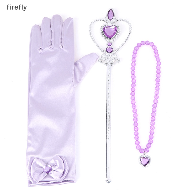 Set 6 Phụ Kiện Làm Đẹp Vòng Cổ / Găng Tay / Găng Tay / Vương Miện Công Chúa Cho Bé Gái
