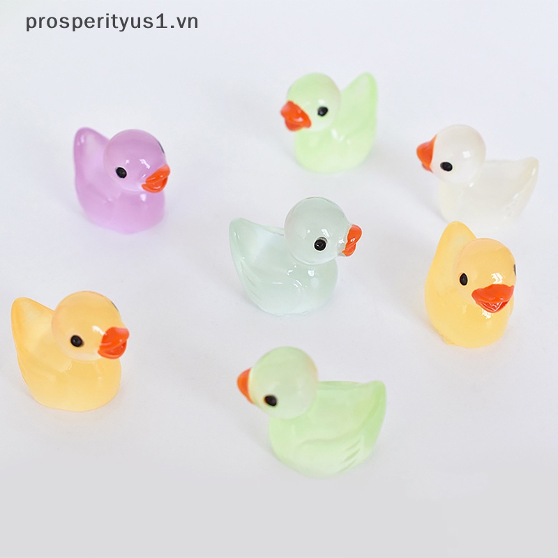 1 [prosperityus1] 5 Chú Vịt Phát Quang Mini Trang Trí Tiểu Cảnh DIY
