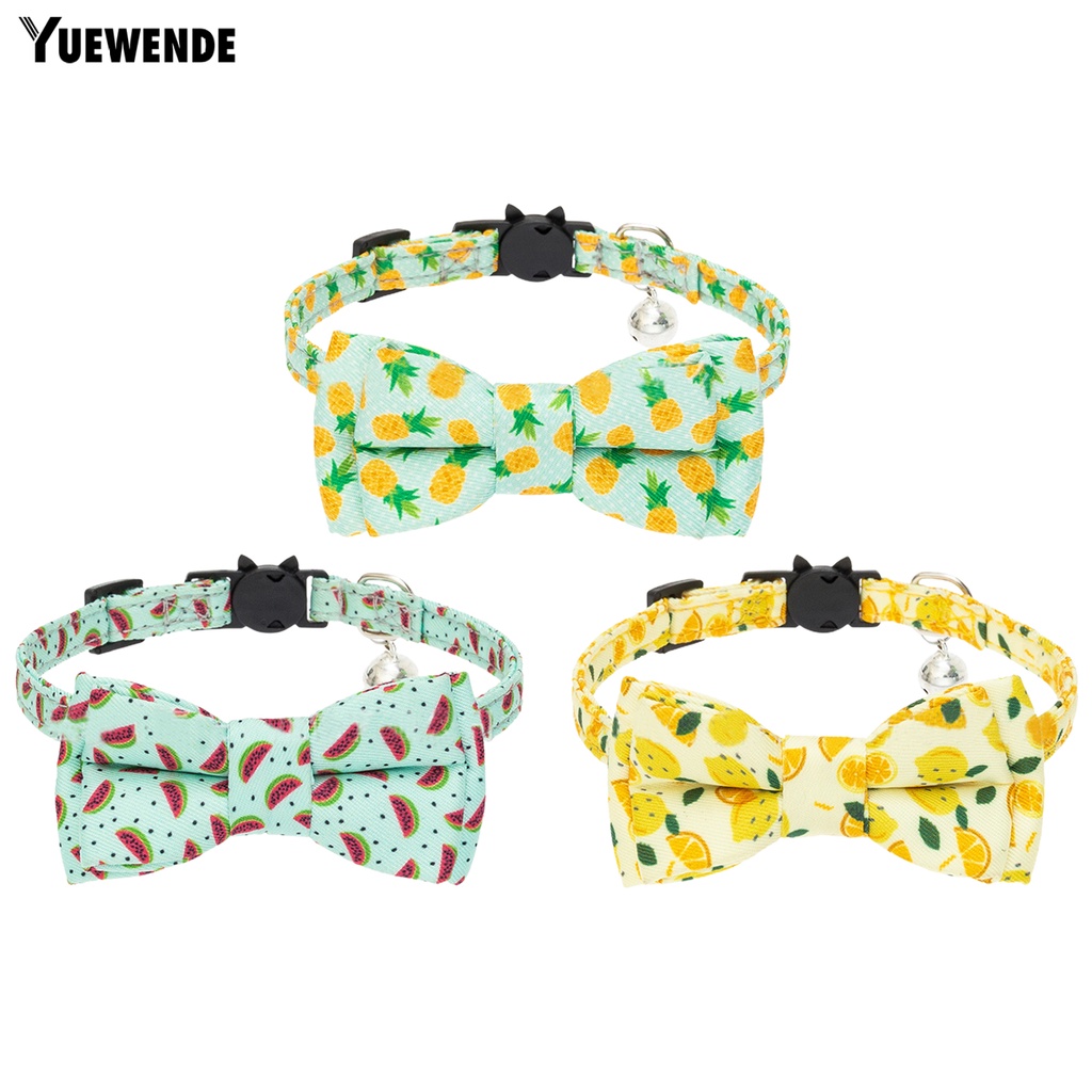 Yq.e Vòng Cổ Thoáng Khí Không Phai Họa Tiết Trái Cây Đính Nơ Cho Thú Cưng Trong Lễ Hội