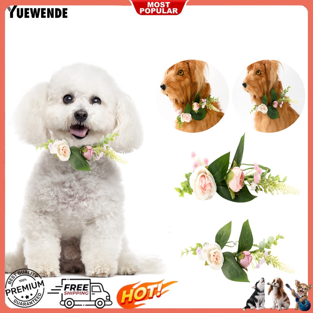 Vòng Hoa Nhựa Thắt Nơ Xinh Xắn Cho Thú Cưng