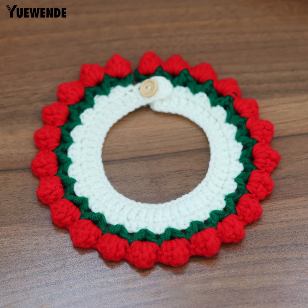 Yq.e Vòng Cổ Đan Len Thủ Công Viền Hình Hoa Tulip Thoải Mái Cho Thú Cưng