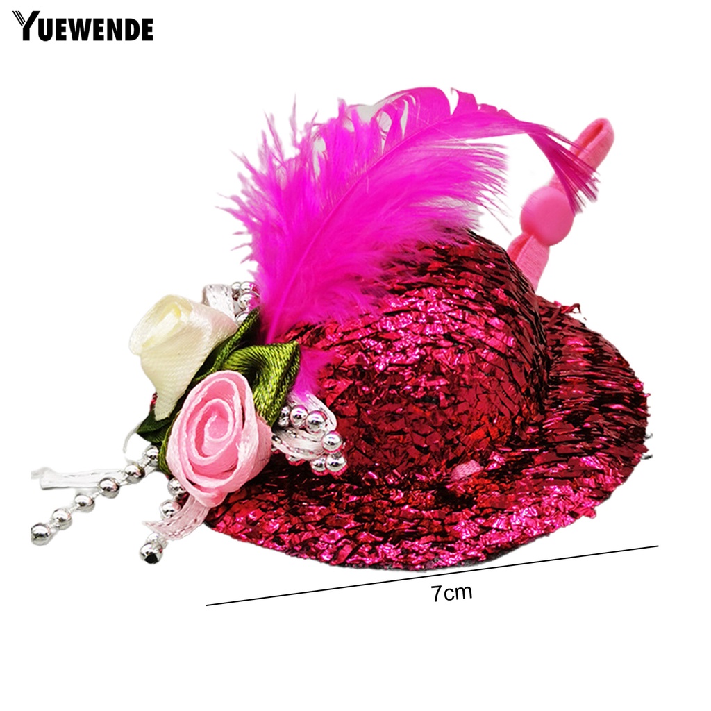 Mũ Bảo Hiểm Mini Đính Lông Vũ YQ.E Rooster Độ Đàn Hồi Cao Trang Trí Tiệc Tùng