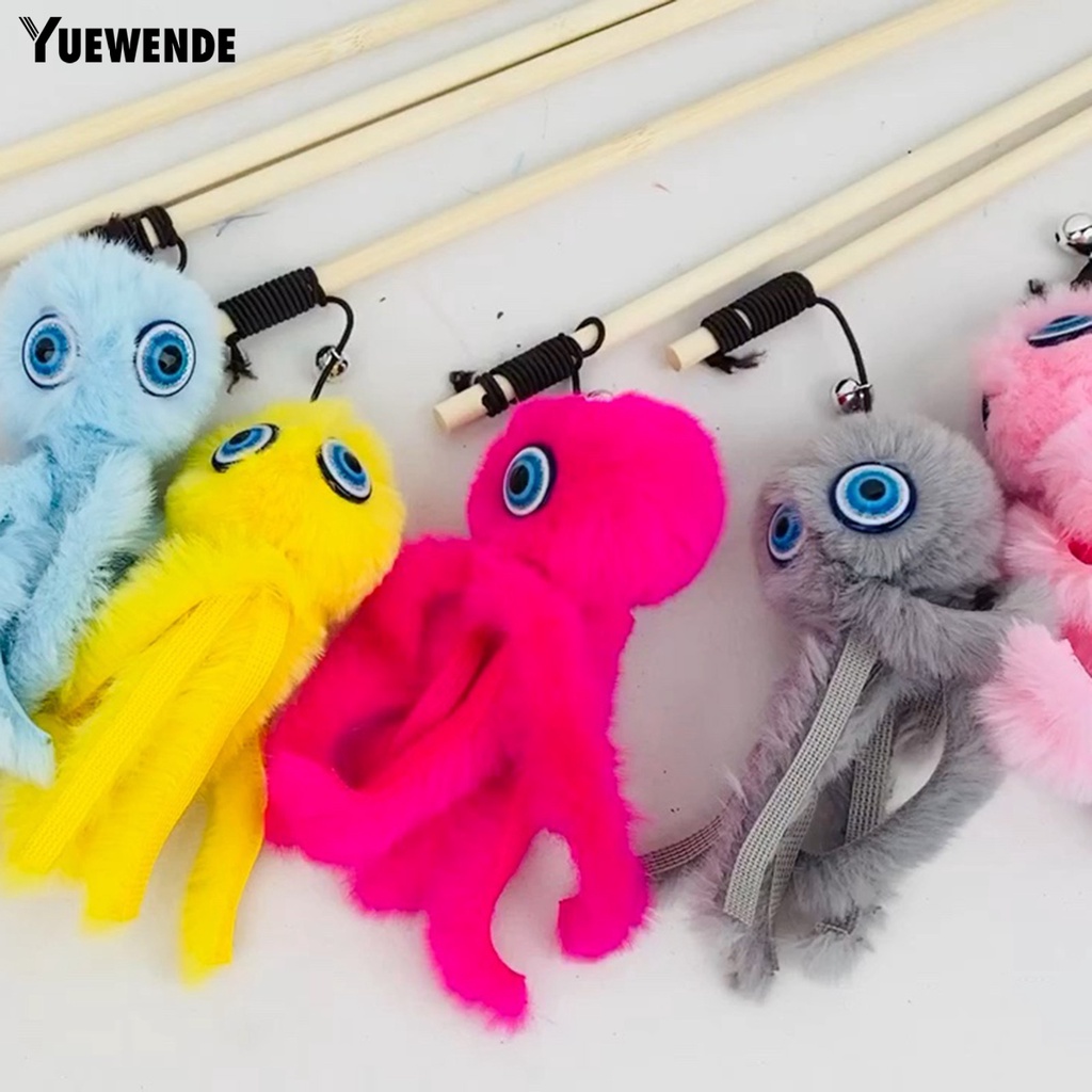 Gậy Lông Nhung Hình Bạch Tuộc Vui Nhộn Tương Tác Huấn Luyện Mèo