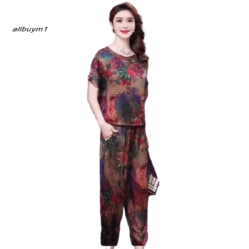 Set 2 Món Áo Tay Ngắn Phối Quần Dài Thời Trang Trẻ Trung