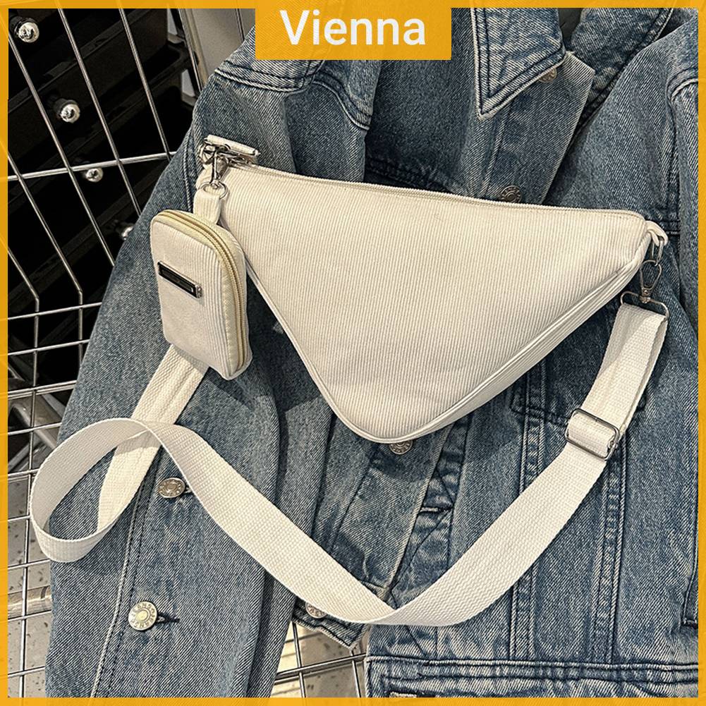 Túi Xách Đeo Chéo Hình Tam Giác Có Khóa Kéo Thời Trang Cho Nữ