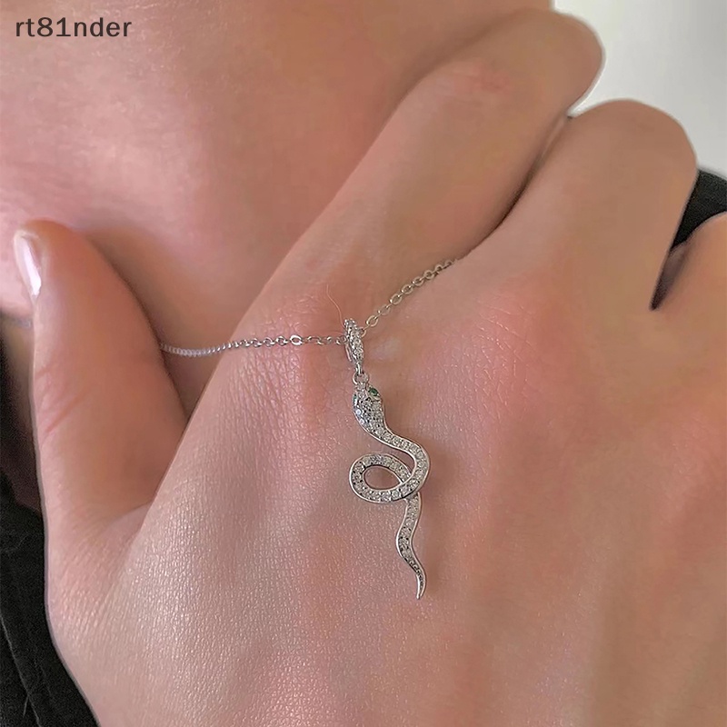 Vòng Cổ Dây Xích Mặt Hình Rắn Nhỏ Đính Đá Pha Lê Sáng Tạo Thời Trang Cho Nữ