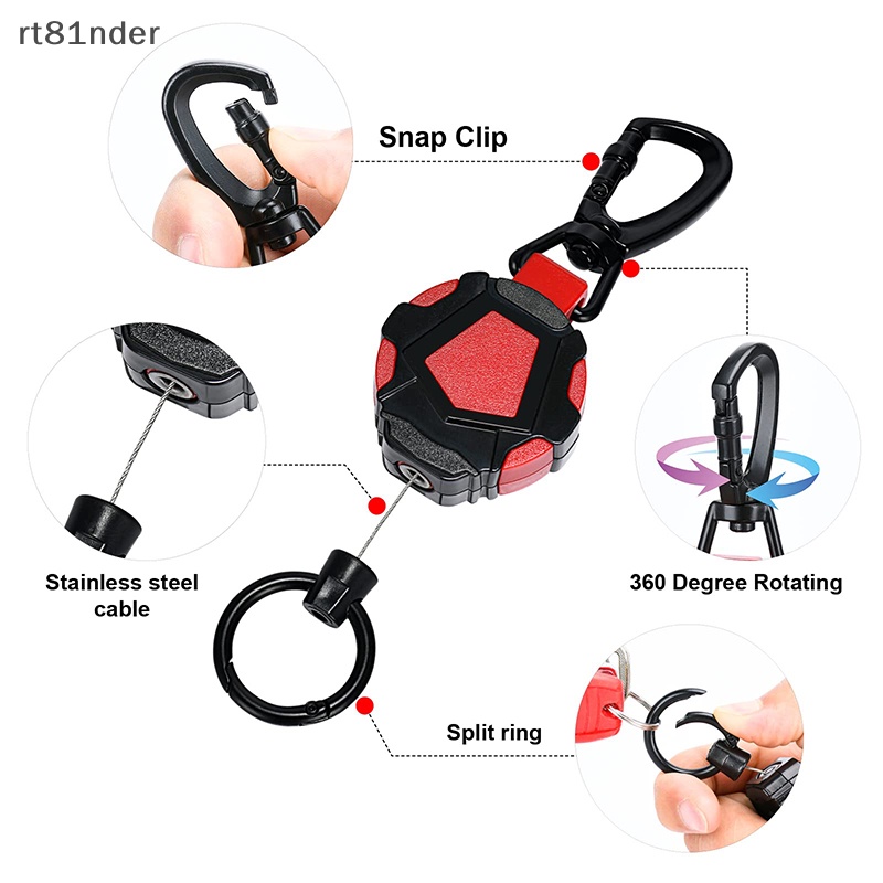 Rt Móc Chìa Khóa Có Thể Thu Gọn Kèm Dây Thép Chống Thất Lạc