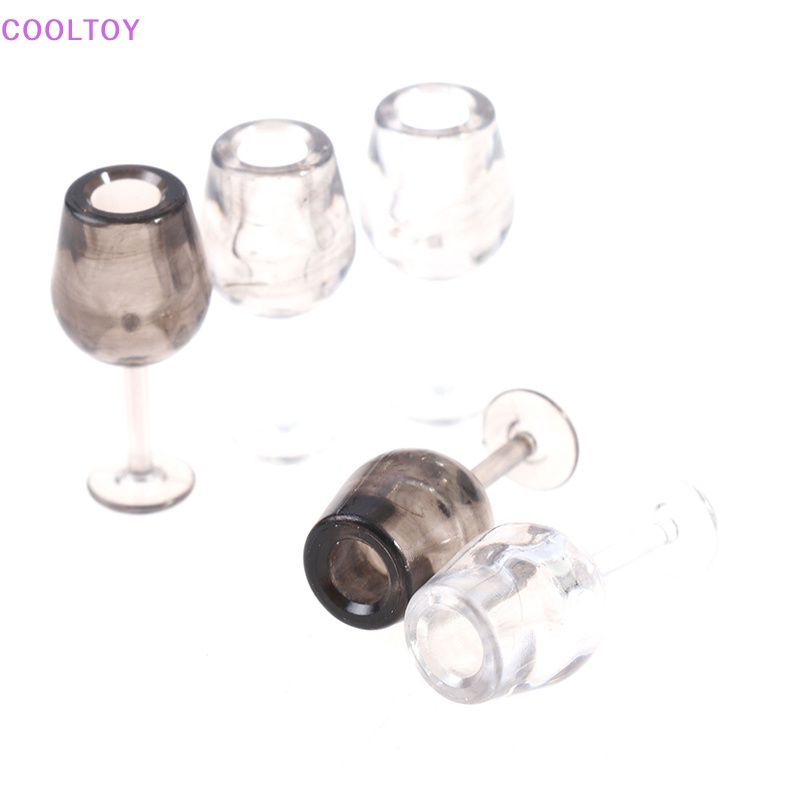 Set 10 Cốc Mini Trong Suốt Bằng Nhựa Resin Tỉ Lệ 1 / 12 Trang Trí Nhà Búp Bê