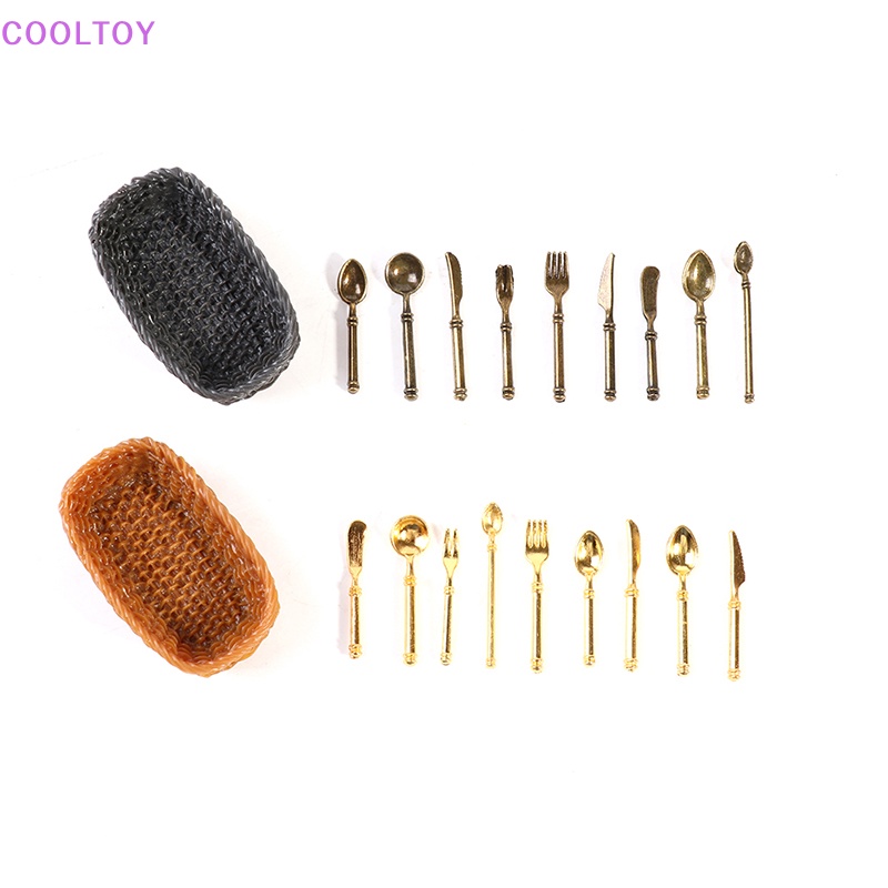 Cooltoy set 10 Đồ Dùng Ăn Uống Mini + Giỏ Đựng Trang Trí Nhà Búp Bê