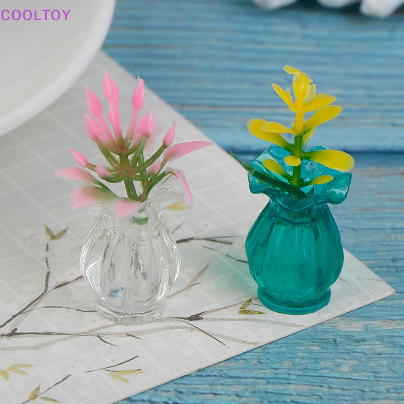 Set 5 Bình Hoa Mini Tỉ Lệ 1: 12 Dùng Để Trang Trí Nhà Búp Bê