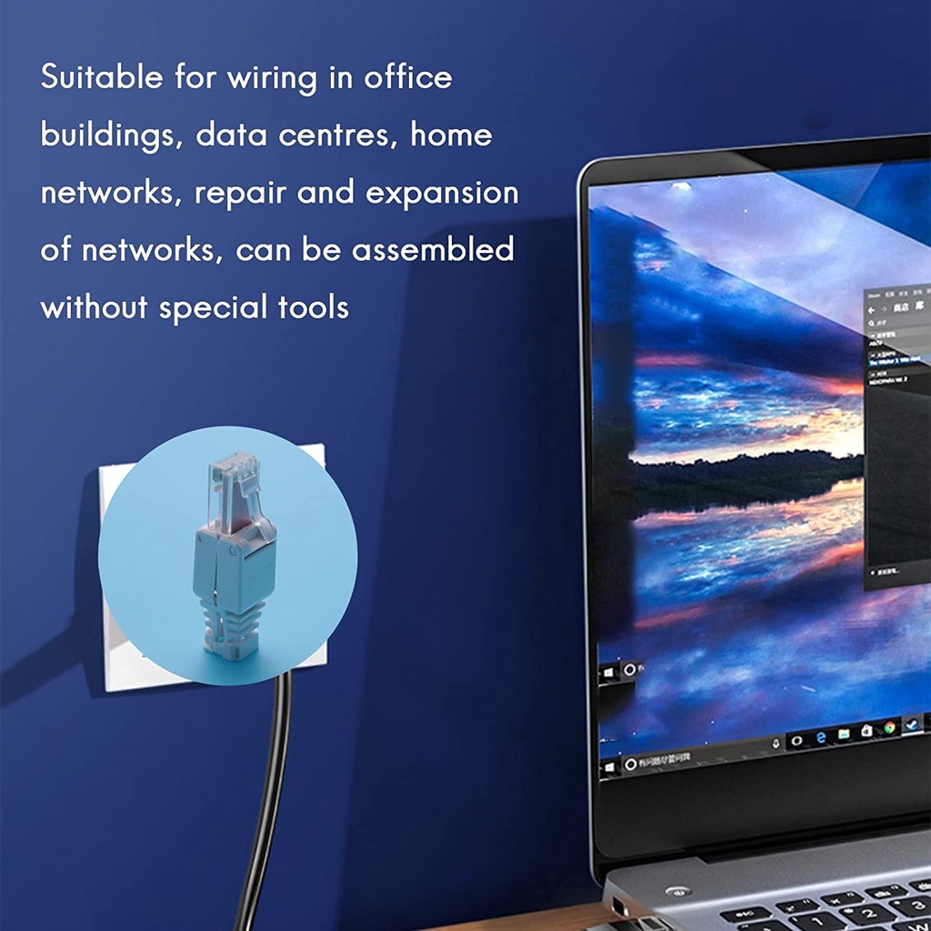 1 Đầu Nối Dây Cáp Mạng Internet RJ45 Cho UTP CAT6A / CAT6 / CAT5E / RJ 45 23awg-26awg